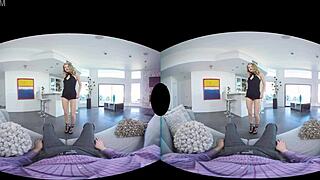 Blonde Arya Fae joins you for VR Valentine fun