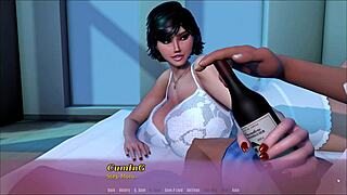 hey, step mom teases me jerking a bottle like a cock in hentai game