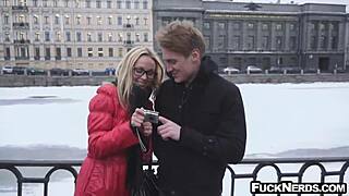 Hot Blonde in Glasses Goes Wild During Hardcore Sex.