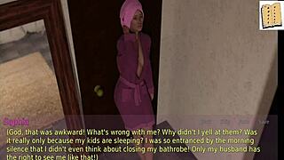 A wife and stepmother engage in a game with big tits and ass in homemade setting