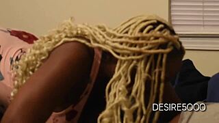 homemade blowjob and handjob with beautiful black mature couple