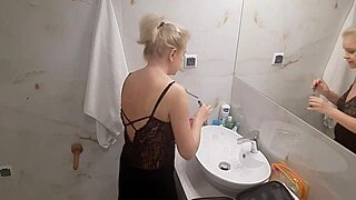 Jenny the blonde prepping for a wild disco night