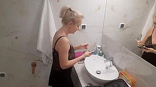 Jenny the blonde prepping for a wild disco night