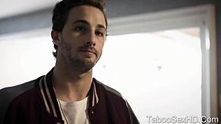 brunette sexy girl fucks football player with teen 18+ blowjob