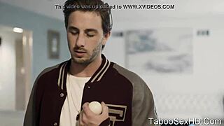 brunette sexy girl fucks football player with teen 18+ blowjob