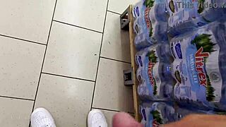 Helping a Guy Get Off in Supermarket. So Risky in Public!