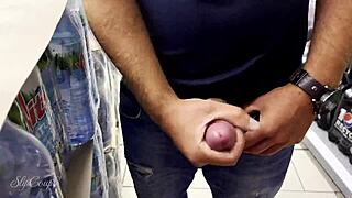 Helping a Guy Get Off in Supermarket. So Risky in Public!