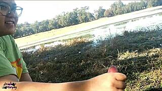 Latina Girlfriend Gives Public Blowjob at Lake, Leading to Outdoor Oral