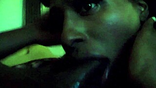 Ebony sucks big black cock