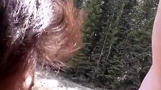 Petite Latina Sucks Huge Cock and Swallows Cum by Riverfront