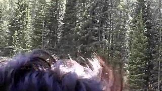 Petite Latina Sucks Huge Cock and Swallows Cum by Riverfront