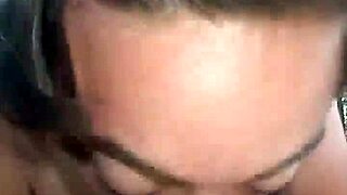 rough sloppy amateur blowjob with huge cock choking and spitting in public outdoor setting