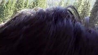 Petite Latina Sucks Huge Cock and Swallows Cum by Riverfront