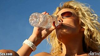 Daring Blonde Babe Masturbates Solo Outdoors in Mountain Wilderness