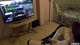 CRAZY Driver Goes Wild Playing PS4 With Sexy Girlfriend