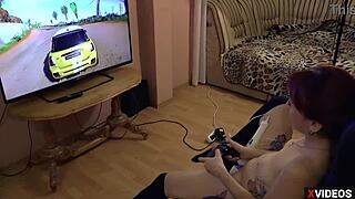 CRAZY Driver Goes Wild Playing PS4 With Sexy Girlfriend
