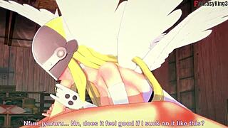 Angelwomon evolves in a wild 3D Digimon fantasy adventure