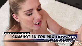 Young slut deepthroats cock and gets facial cumshot