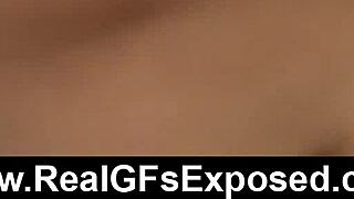 Couple enjoys a wild bathroom adventure together.