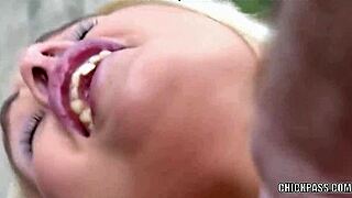 Blonde Babe Cindy Sun Takes Hard Cock Outside for Intense Fucking