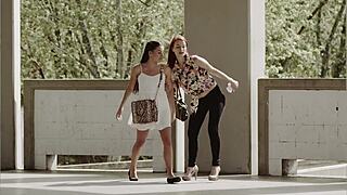 Eveline Dellai and Leila Smith Dominate with Strapon in Lesbian Play