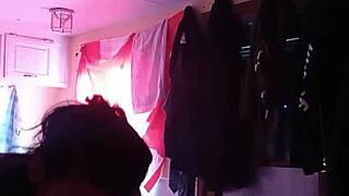 She casually sucks a deep load of cum