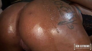 Black cum creampie into Candice Nicole's sweet black pussy