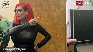 i’m shocked watching this busty redhead jerk hard cocks at a German gloryhole!