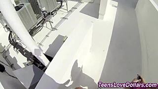 Teen Fucks Hard in Public Bathroom Scene