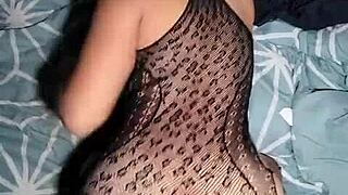 Stunning Brunette with Perfect Ass Wears Lingerie for Amateur Cock Play