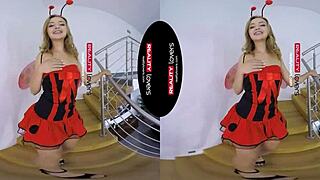 reallitylovers - freaked out ladybug vr with blonde riding