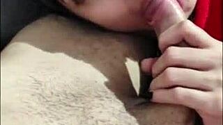 White Moon's Deepthroat Warms Me Up in This Cold. Cute Couple Feels So Real!