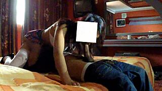 Schoolgirl in skirt getting fucked hotly in hotel?