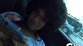 Brazilian latina tattooed babe craves friend in public car