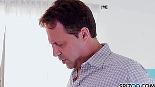 zoe clark rides older man's big cock to facial