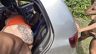 I had a wild car fuck with my friend and three guys pounding our pussies