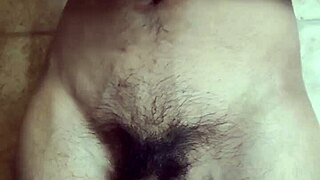 Gay solo guy explores his belly button and reaches climax