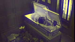 couple caught on hidden cam banging hardcore in coffin scene