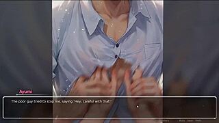 Horny Girlfriend Rips Shirt Off in Bluring Walls Hentai Game Ep 2! Wild Action!
