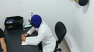 it doesn't matter that we're late for the new year's eve party, the masked doctor got seduced by his nurse for office sex.