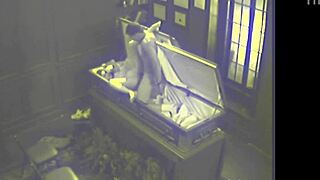 couple caught on hidden cam banging hardcore in coffin scene