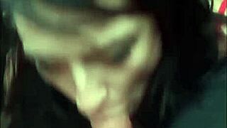 deepthroat blowjob performed publicly outdoors on the road