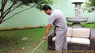 Exclamatory-Raw Brazilian Boss Caught by Gardener in Wild Action!