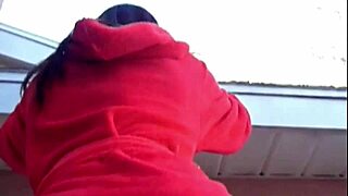 brookeskye hits the rooftop to finger her tight pussy hard