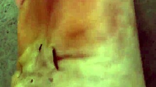 Hungarian babe removes nylon for shower footjob?