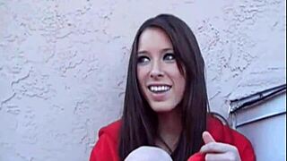 brookeskye hits the rooftop to finger her tight pussy hard