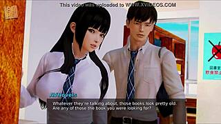 Intriguing college brunette plays wild homemade games with big assets at Academy 177