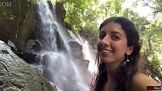 Crazy Gay Cumwalk Explodes at Public Waterfall