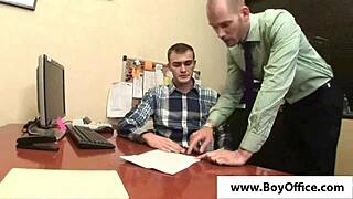 i fuck the office twink's ass while he blows the hunk eagerly.