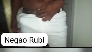 Black Guy Rubs His Monster Cock on Big Ass Slut Eater